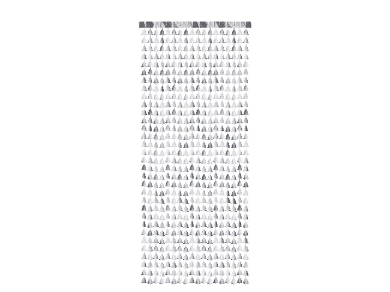 Party Curtain - Christmas Trees Silver - GNT3-018