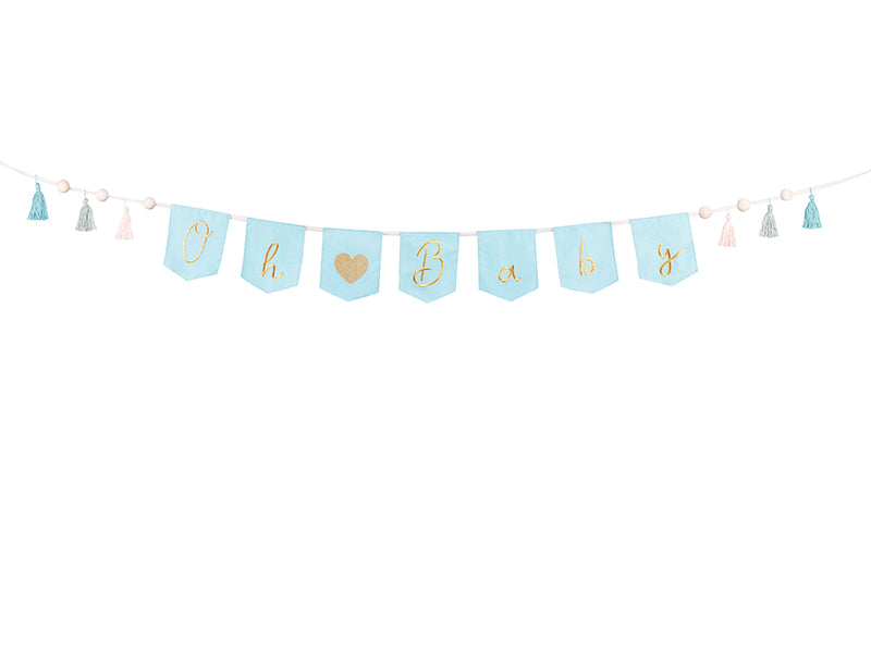 Banner Oh baby with tassels Sky Blue - GRL100-011