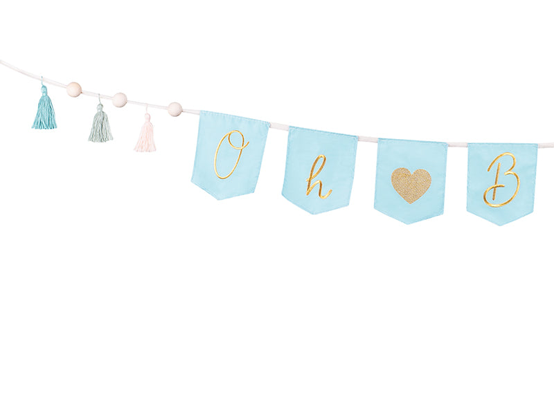 Banner Oh baby with tassels Sky Blue - GRL100-011