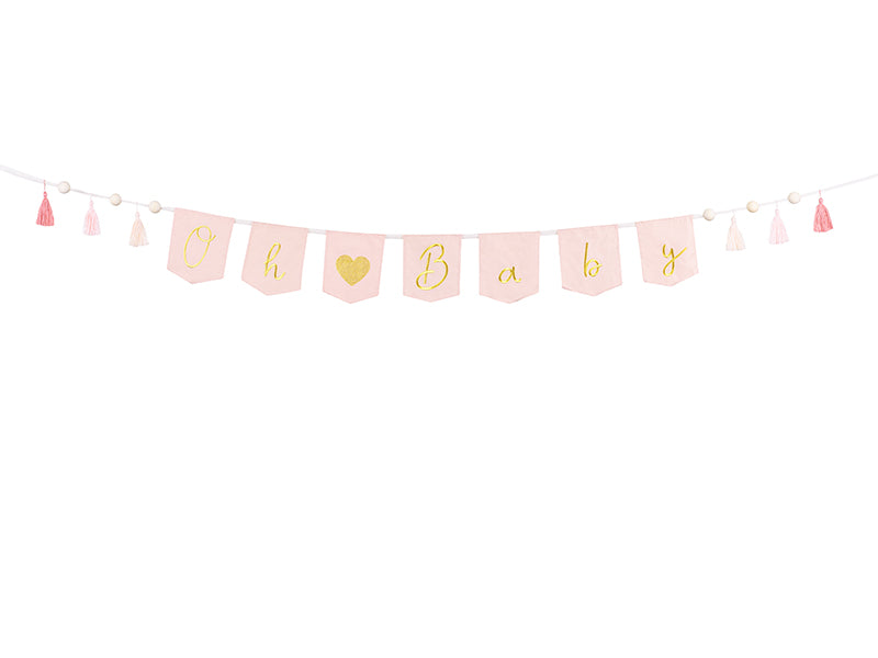 Banner Oh baby with tassels Light Pink - GRL100-081J