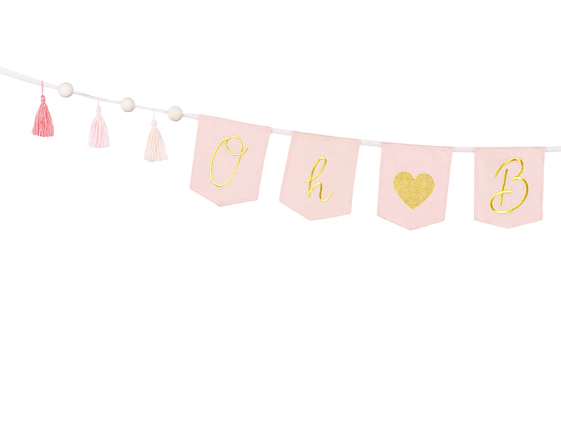 Banner Oh baby with tassels Light Pink - GRL100-081J