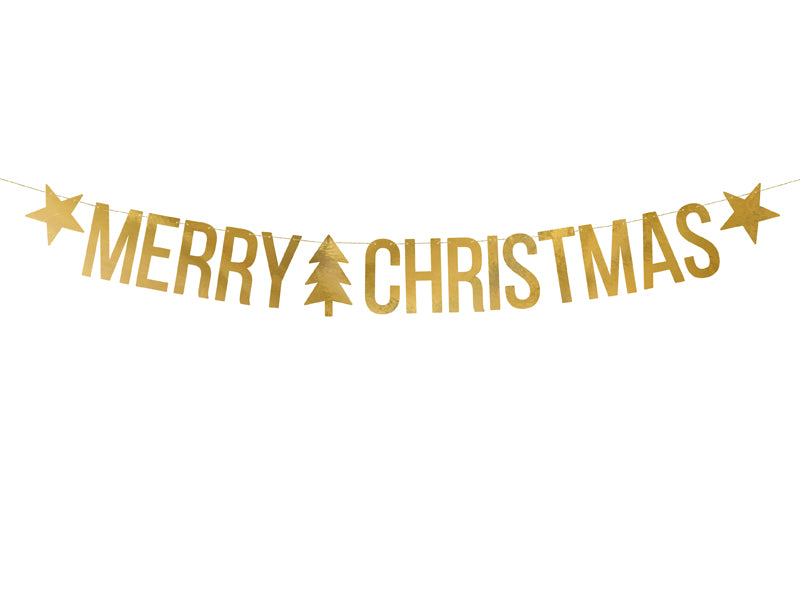 Banner Merry Christmas Gold - GRL53-019M