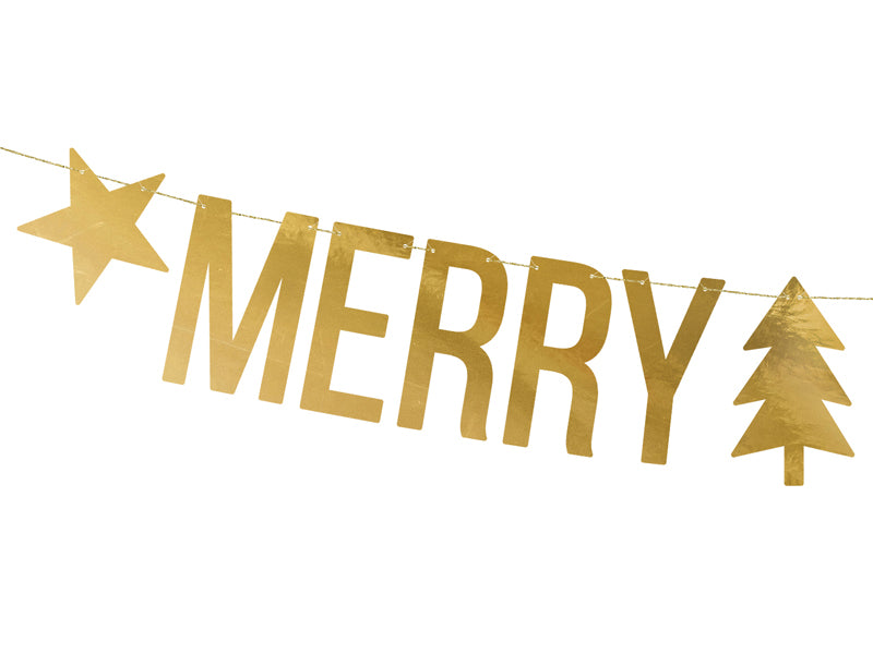 Banner Merry Christmas Gold - GRL53-019M