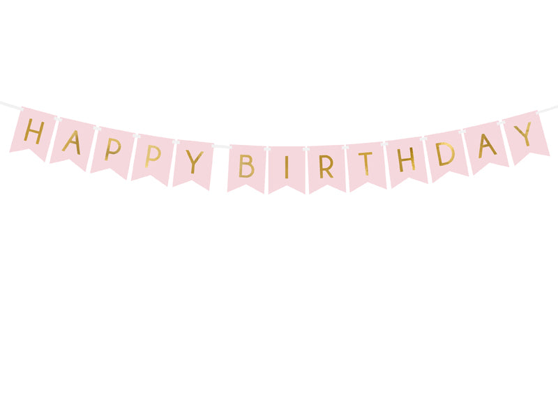 Banner Happy Birthday, Light Pink, 5.9 x 68.9 in