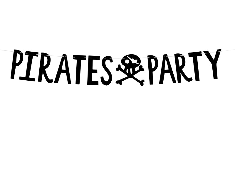 Banner Pirates Party, black, 5.5x39.4in