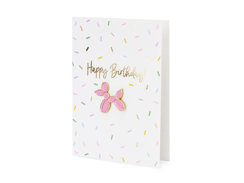 Card with Enamel pin  Balloon Dog, 4.1 x 5.8 in