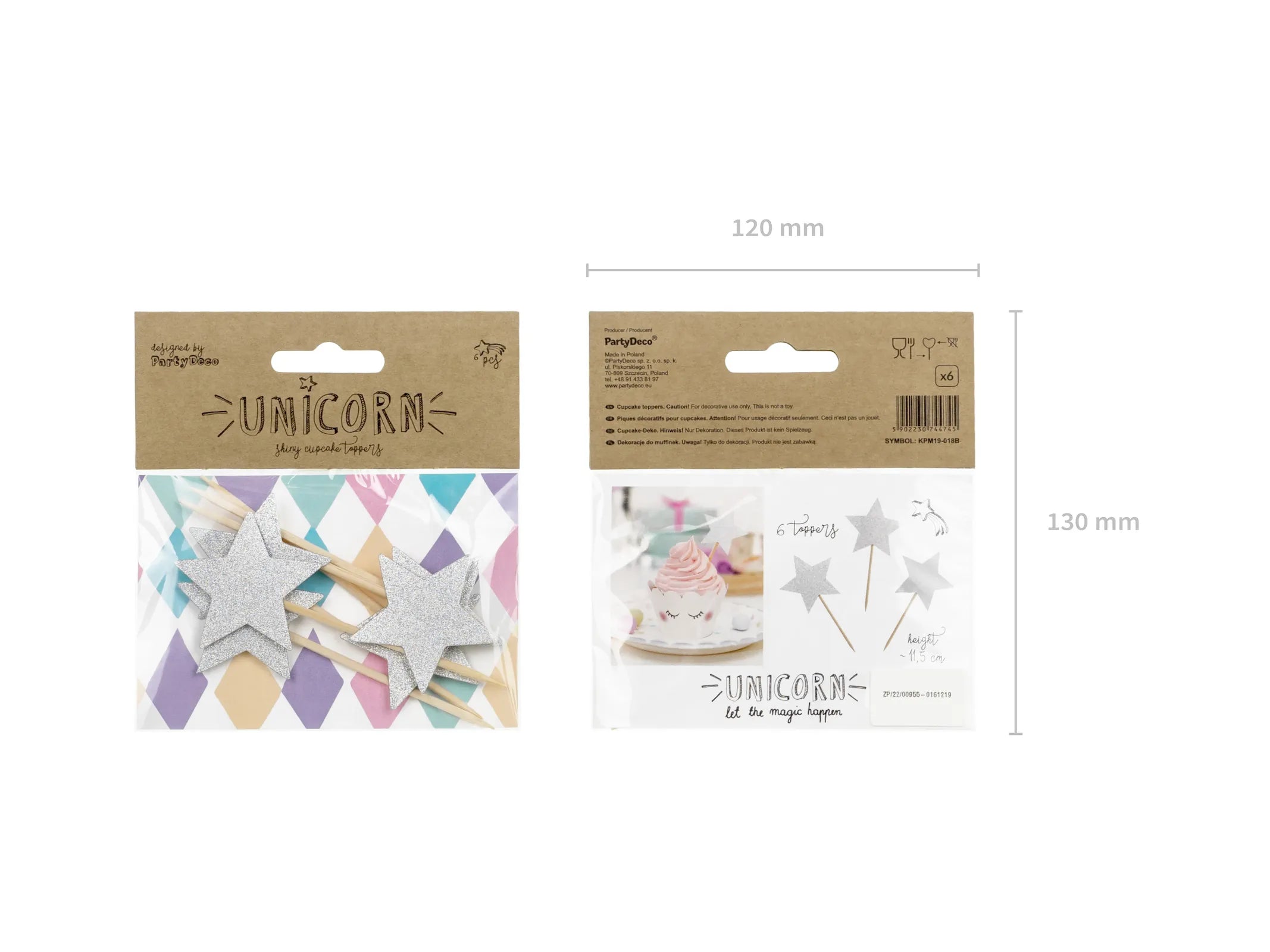 Cupcake Toppers Unicorn Stars - KPM19-018B