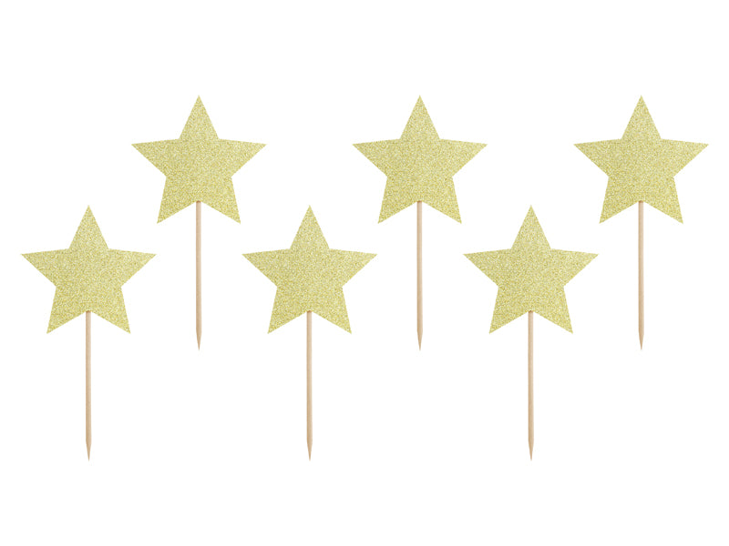 Cupcake Toppers Stars Gold - KPM19-019B