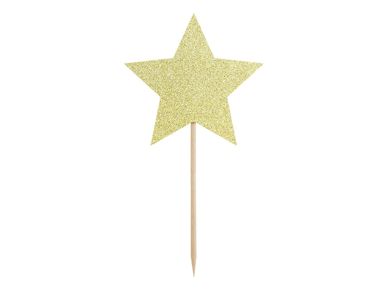 Cupcake Toppers Stars Gold - KPM19-019B