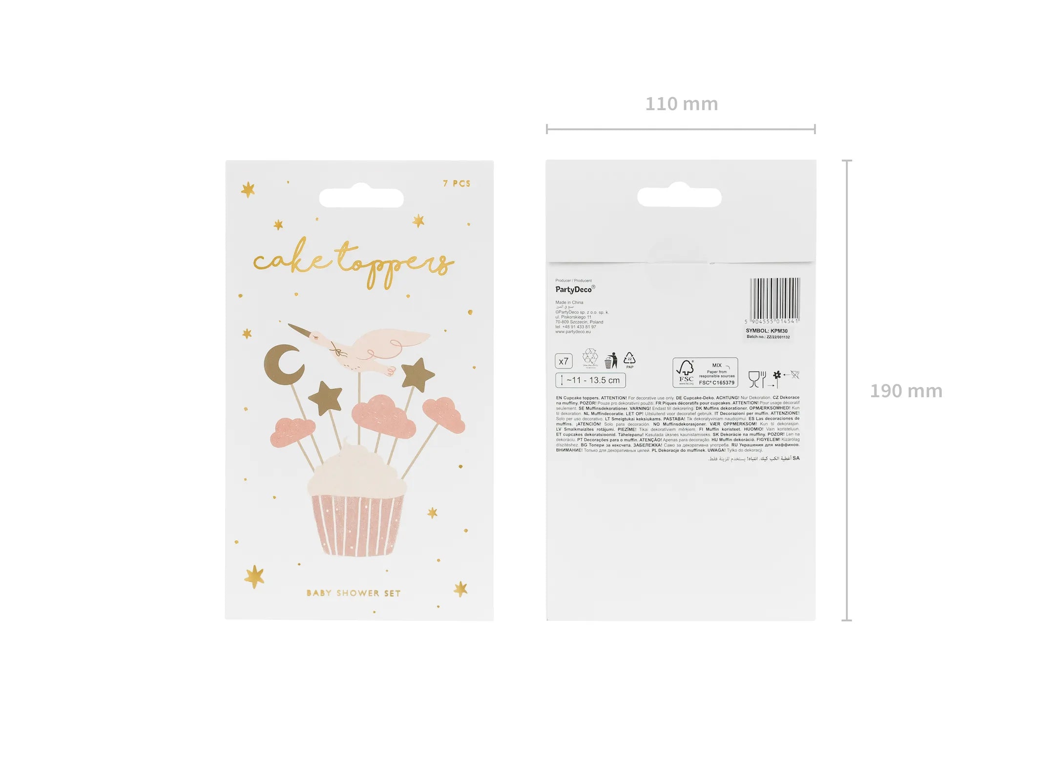 Cupcake toppers Stork - KPM30