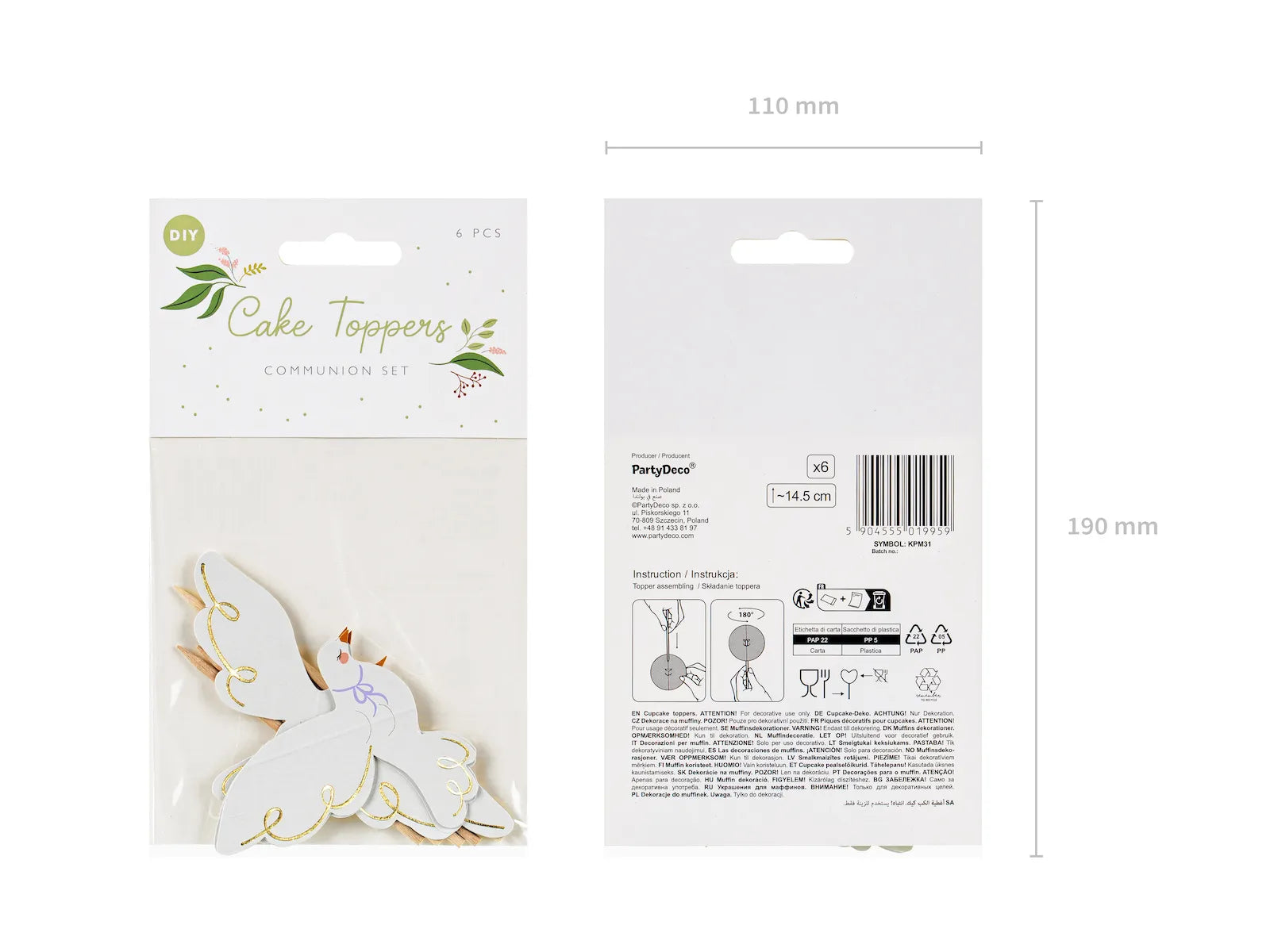 Cupcake toppers Dove Mix - KPM31