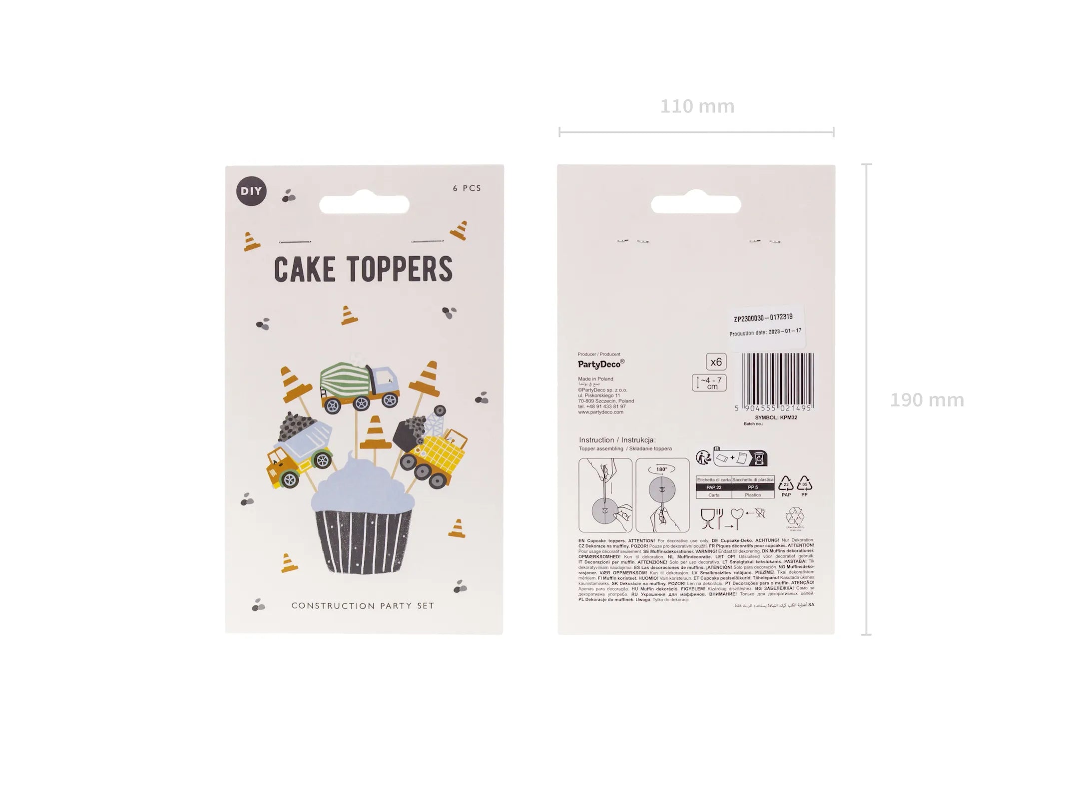 Cupcake toppers Construction vehicles - KPM32