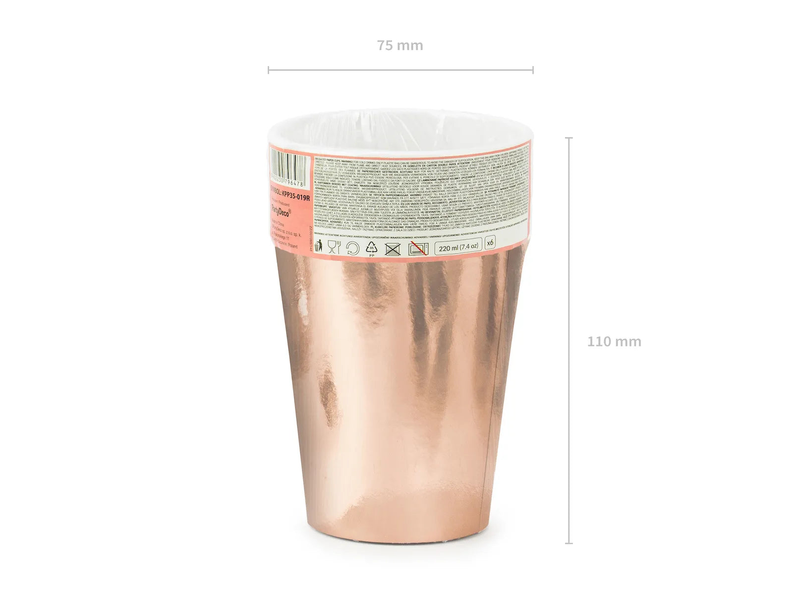 Paper Cups Rose Gold - KPP35-019R-EU2