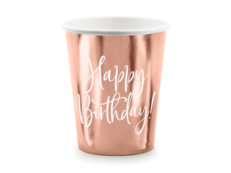 Cups Happy Birthday! Rose Gold, 8.8 fl oz