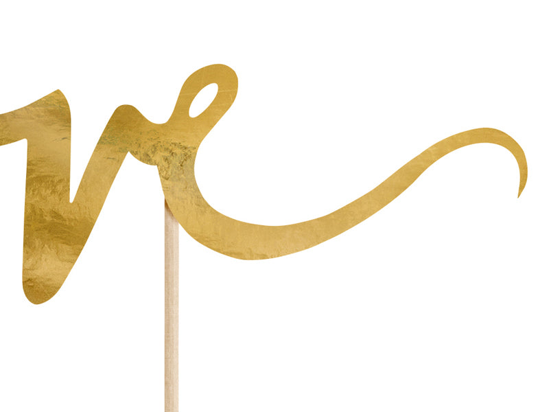 Cake Topper Love, Gold, 6.7 in