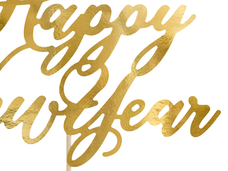 Cake Topper Happy New Year Gold - KPT32-019M