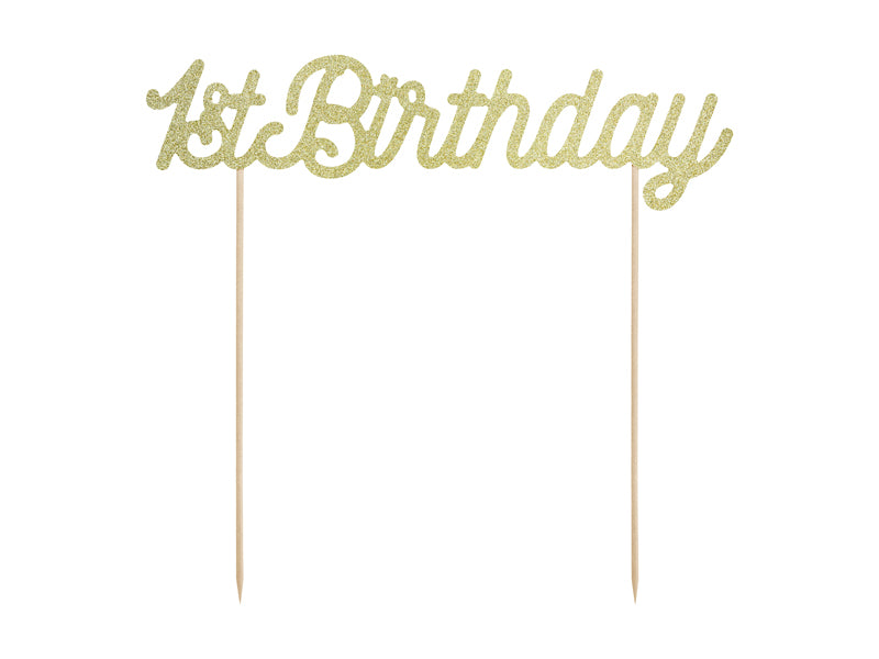 Cake Topper 1st Birthday Gold - KPT34-019B