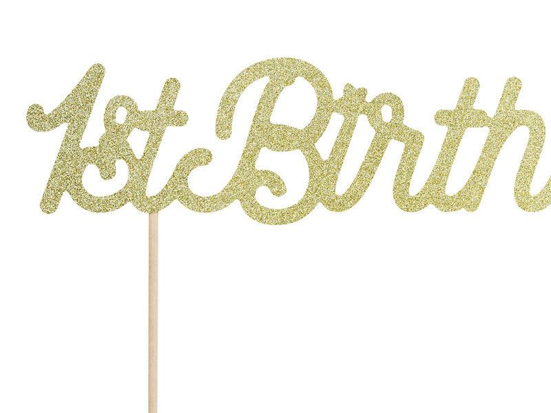 Cake Topper 1st Birthday Gold - KPT34-019B