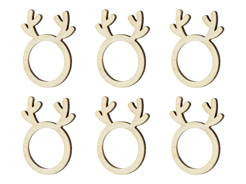 Wooden Rings for Napkins Reindeers Natural Wood - OS2-100