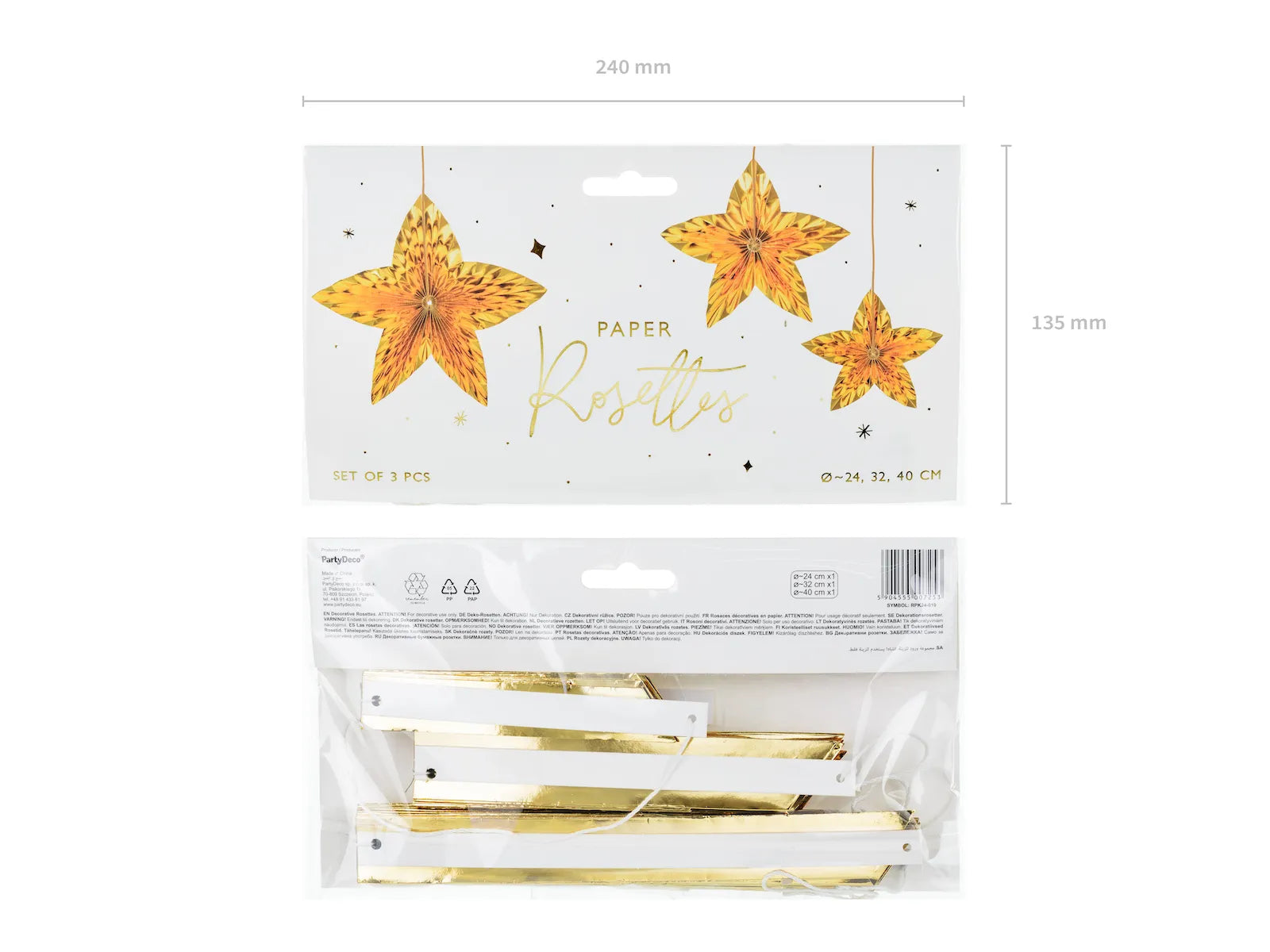 Decorative Rosettes Stars Gold - RPK24-019