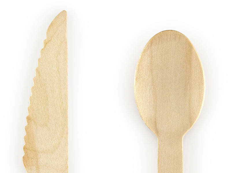 Wooden Cutlery, Mint, 6.3 in