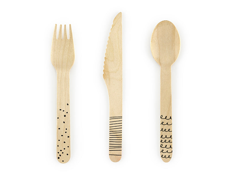 Wooden Cutlery Black - SDR11-010