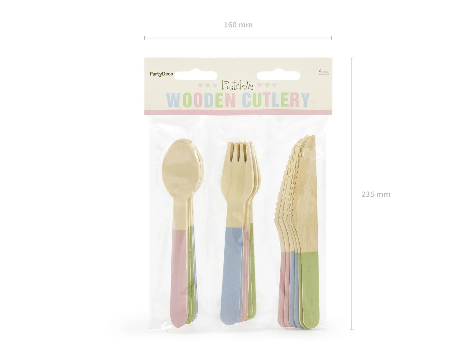 Wooden Cutlery, mix, 6.3 in