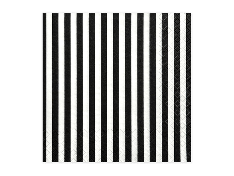 Napkins Stripes, black, 13.0x13in