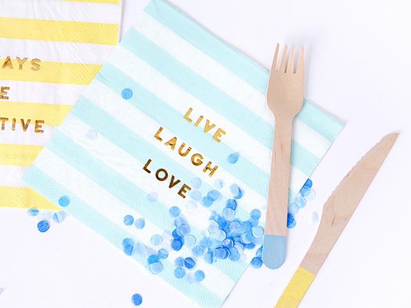 Napkins Yummy - Live Laugh Love Light Blue - SP33-66-011