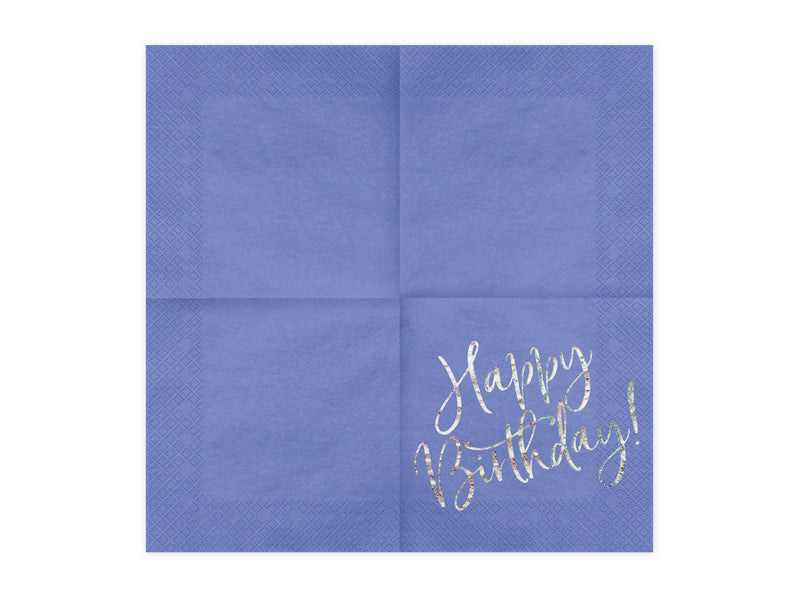 Napkins Happy Birthday Navy Blue - SP33-80-074