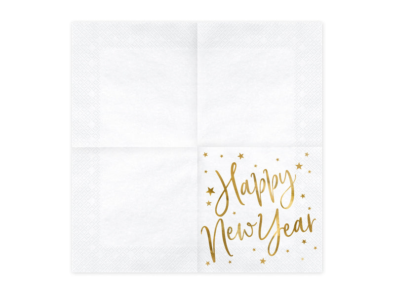 Napkins Happy New Year White - SP33-81-008-019ME