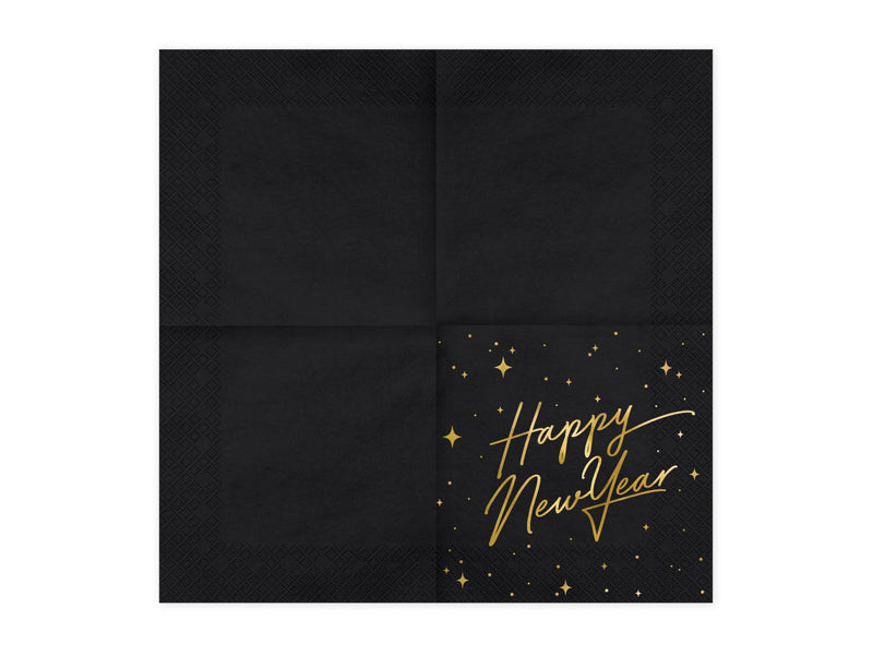 Napkins Happy New Year Black - SP33-82-010-019ME