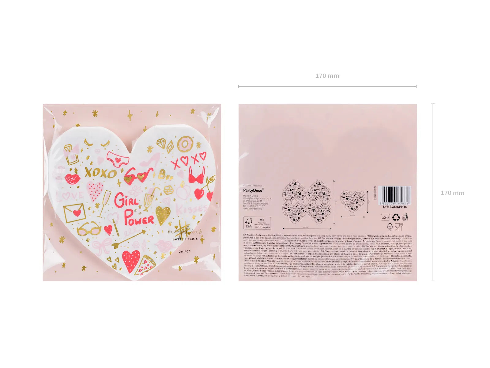 Napkins Heart Mix - SPK16