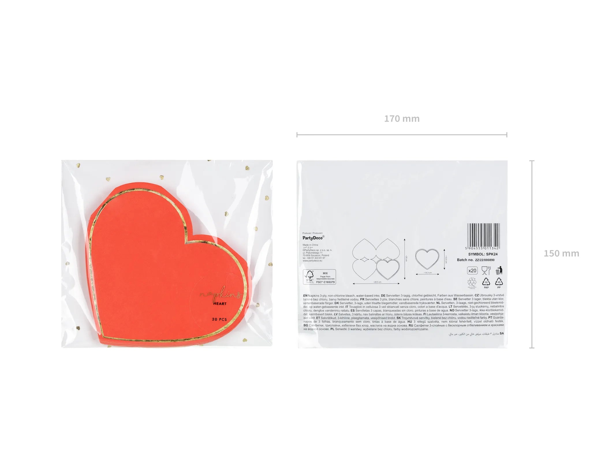 Napkins Heart Red - SPK24