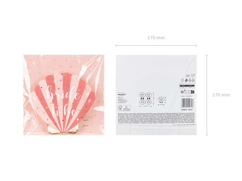 Napkins Seashell Bride to be, pink, 5.3x5.1in