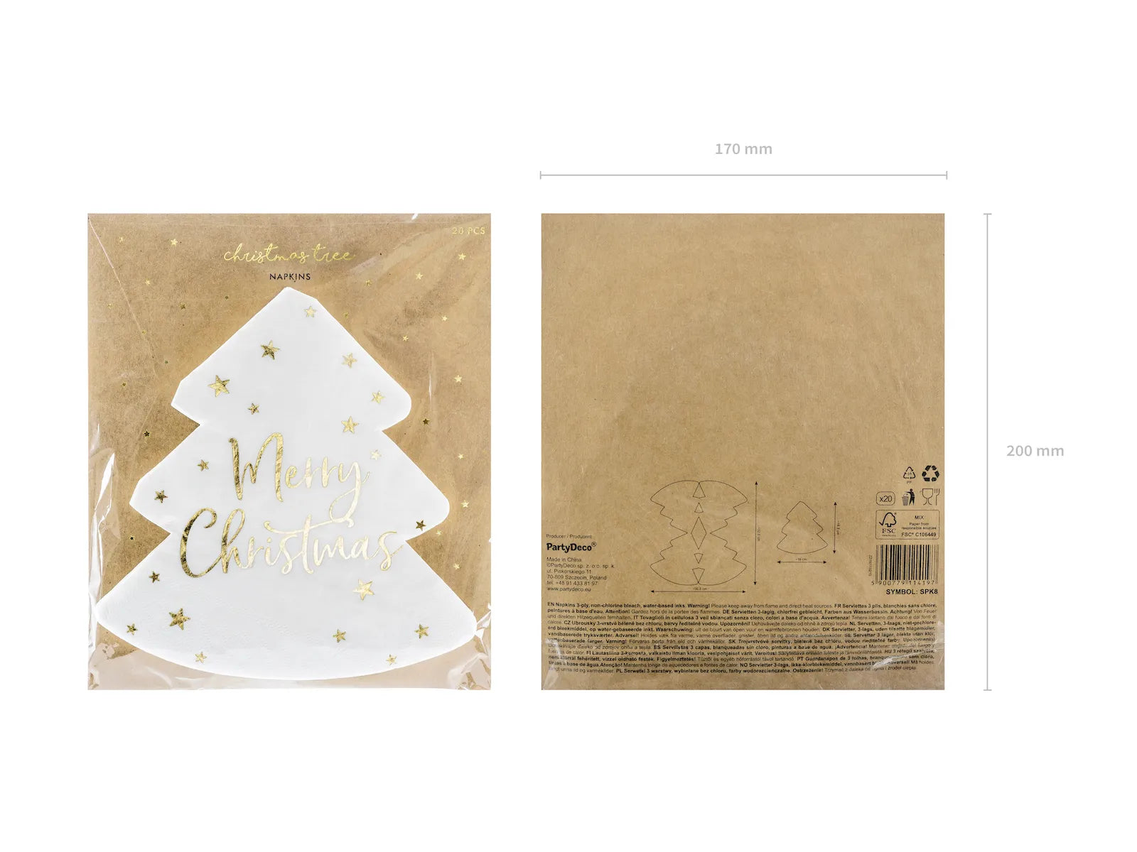 Napkins Christmas Tree "Merry Christmas" - SPK8