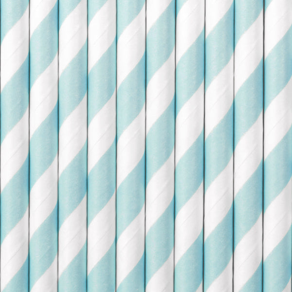 Paper Straws, light blue, 7.7in