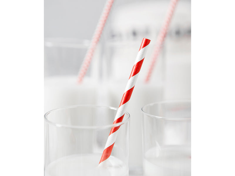 Paper Straws, red, 7.7in