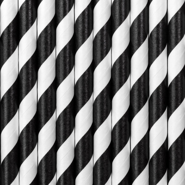 Paper Straws, black, 7.7in