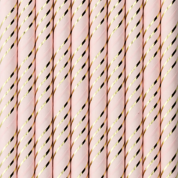 Paper straws, light pink, 7.7in