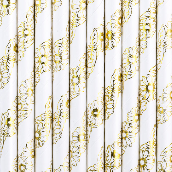 Paper Straws, gold, 7.7in