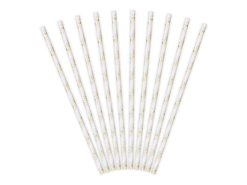 Paper Straws, gold, 7.7in