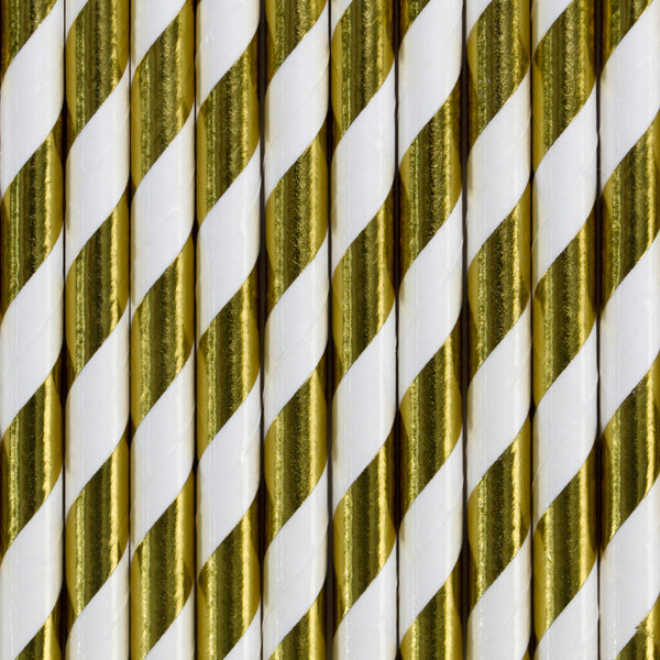 Paper Straws, gold, 7.7in
