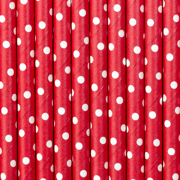 Paper Straws, red, 7.7in