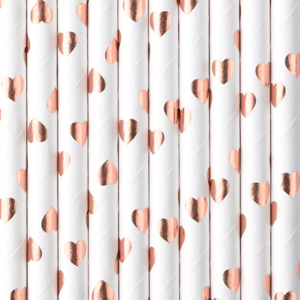 Paper Straws, light rose gold, 7.7in