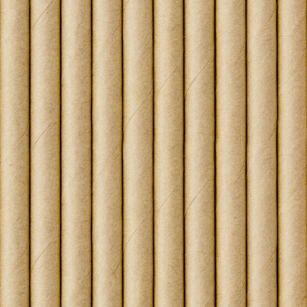 Paper straws, kraft, 7.7in