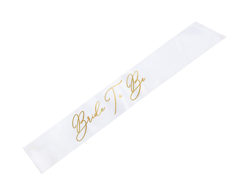 Sash Bride to be, white, 29.5in