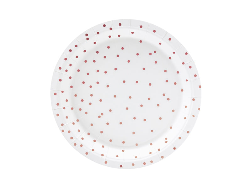 Plates Polka Dots, white, 7.1in