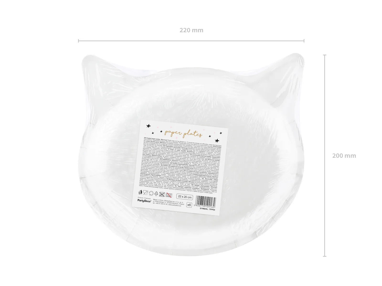 Paper Plates Cat Black - TPP60