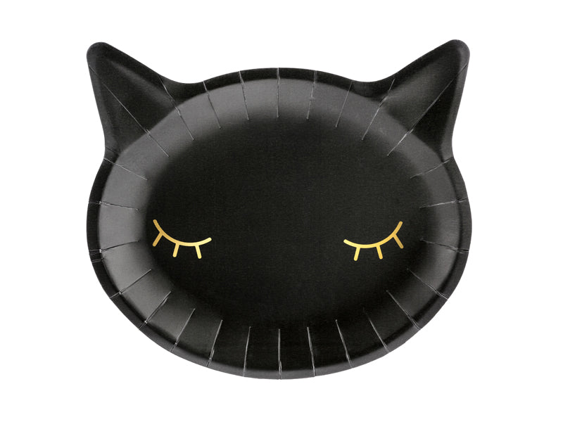 Paper Plates Cat Black - TPP60